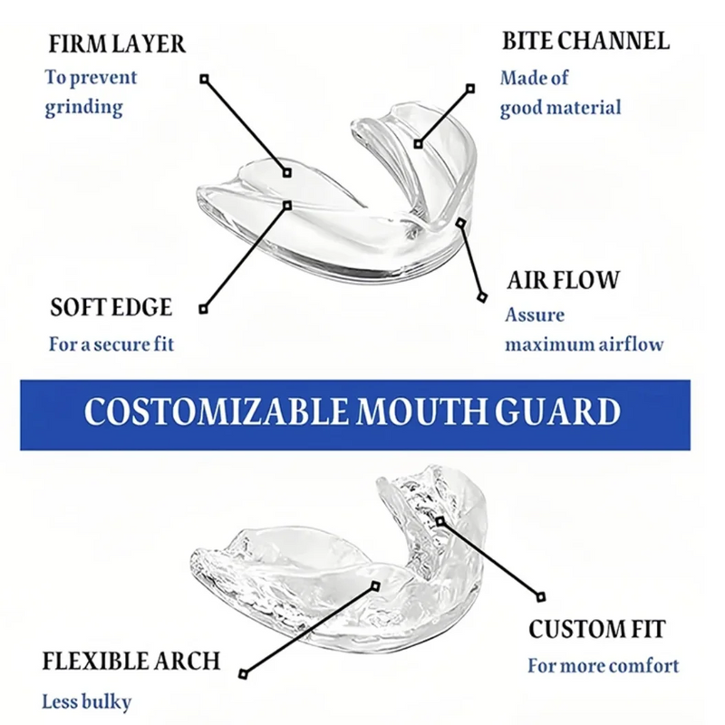 Mouth Guard with Storage Case Anti-Grinding Mouth Protector Transparent Sports Mouth Guard Stop Bruxism for Adults