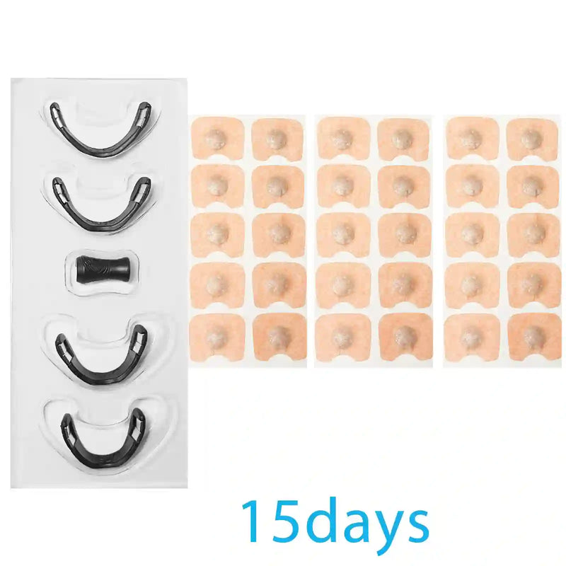 Magnetic nose clip for better airflow and reduced snoring while sleeping.