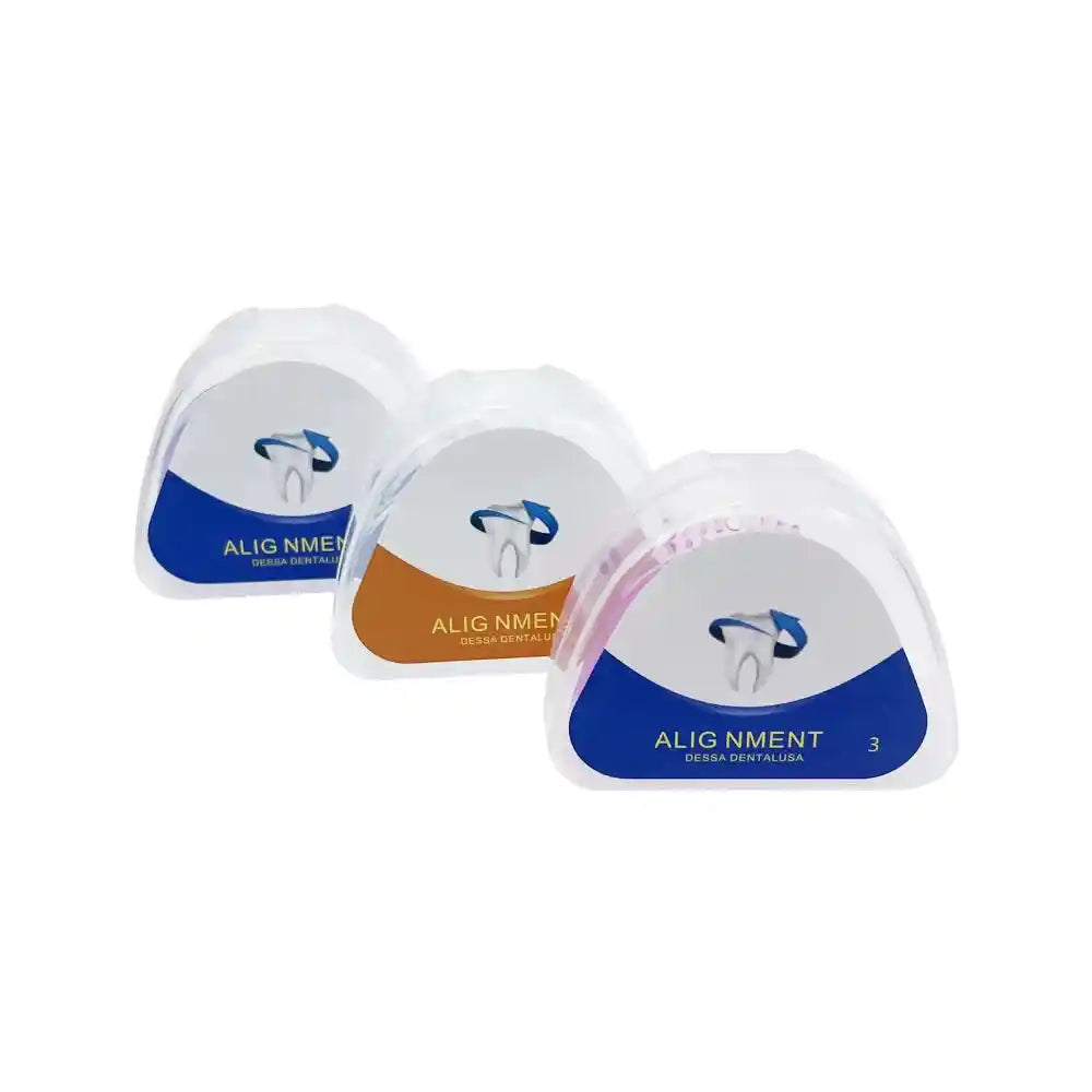 Adult wearing transparent teeth trainer aligner for orthodontic treatment at home