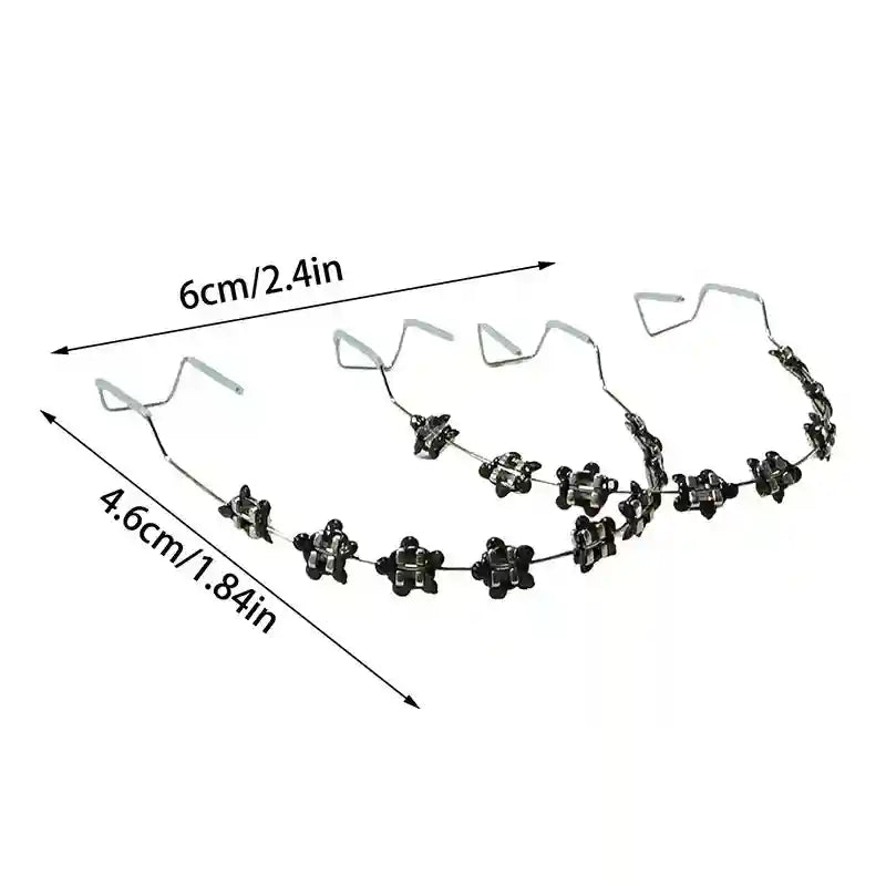 Wearing colorful fake braces for a fun, fashionable look at a photoshoot or party.