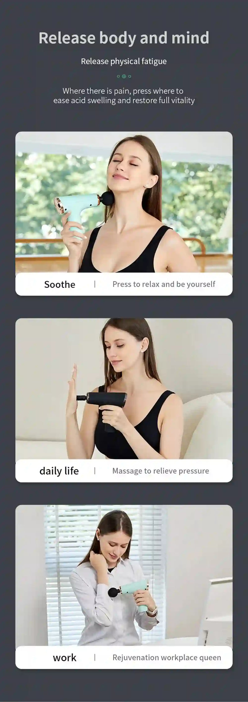 Portable Massage Gun Percussion Pistol for Muscle Relief