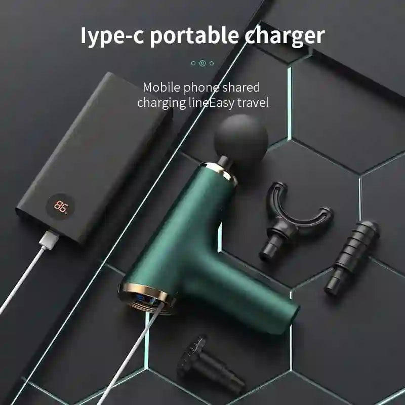 Portable Massage Gun Percussion Pistol for Muscle Relief