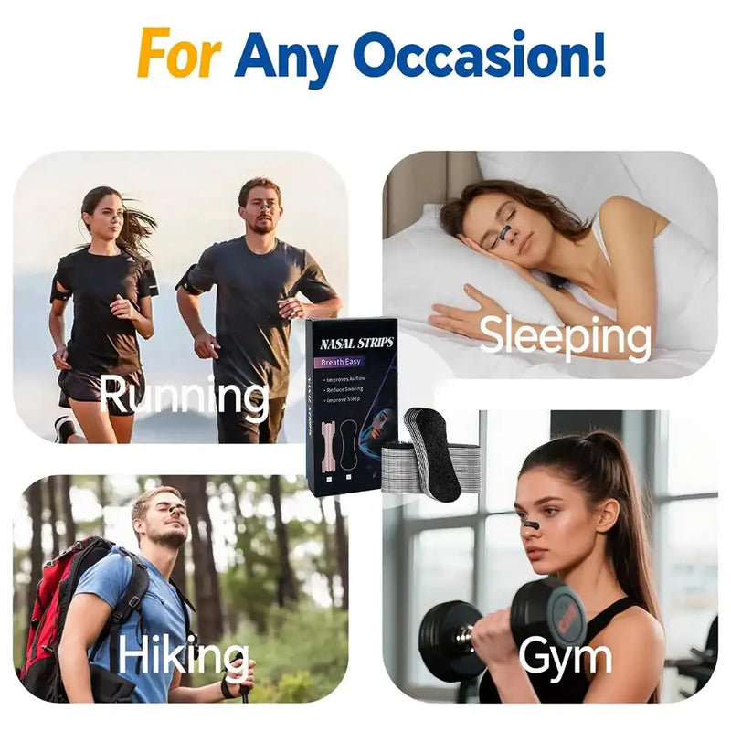 Couple enjoying snore-free sleep with anti-snoring nasal strips.