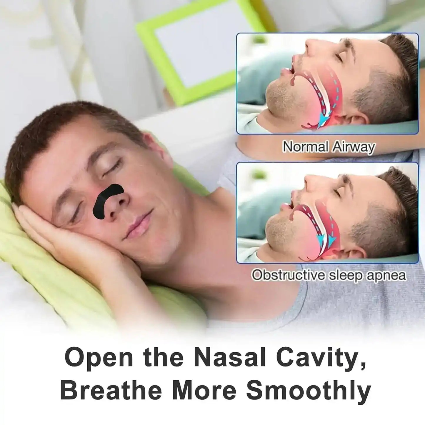 Close-up of breathable material of anti-snoring nose strips for comfort and effectiveness.